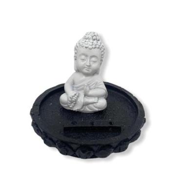 Imagem de Incensario buda japamala sentado na flor de lotus 7 cm  em resina - Lu