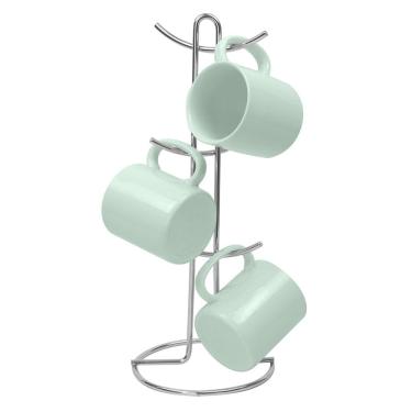 Imagem de Suporte Organizador 6 Canecas Porta Xícaras Café Bancada Cozinha Cromado - 1126 Future