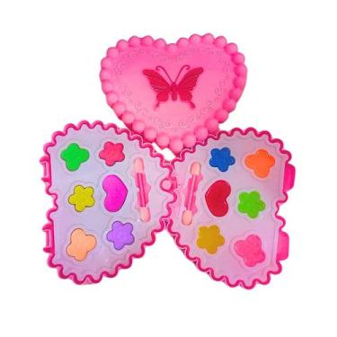 Imagem de maquiagem infantil coração brinquedo infantil para menina com sombra s