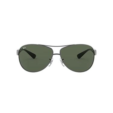 Imagem de Óculos de sol masculinos Ray-Ban (RB3386) de metal, aço, Gunmetal/Green, 67 mm