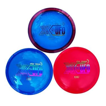 Imagem de X-UFO Conjunto de golfe de disco – Conjunto profissional de golfe de 3 peças para iniciantes e especialistas, leve e portátil, discos que brilham no escuro, perfeito para golfe Frisbee ao ar livre