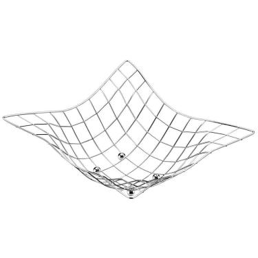 Imagem de Fruteira De Mesa Utimil Quadriculada Em Aço Cromado 33 Cm Cromado