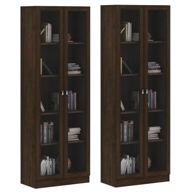 Imagem de Kit 2 Estantes 2 Portas 4 Prateleiras 171X59Cm Rústico