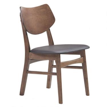 Imagem de Cadeira Madeira Maciça E Pvc Edna Rivatti Nogueira/preto