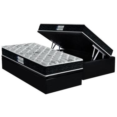 Imagem de Cama Box Baú Solteiro: Colchão Ortopédico Probel D45 / Eppedic Tech2000 + Base Black(88X188)