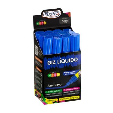Imagem de Caixa Caneta Giz Líquido 6mm 4g Evoke Com 12 Unidades Brw Azul Royal