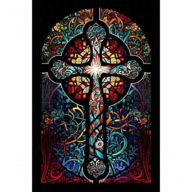Imagem de Quebra-cabeça Religioso Vitral Arte Sacra 300 Peças Mdf