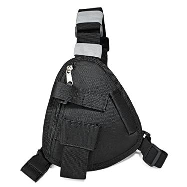 Imagem de HYS Mochila De Peito Nylon, Alça Ombro Ajustável Com Uma Única Bolsa Rádio Para Rádios Portáteis Bidirecionais/Walkie-Talkies Motorola Baofeng Kenwood Midland (Preto, Pequeno)