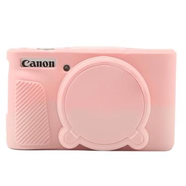 Imagem de Easy Hood Capa Protetora De Silicone Para Câmera Sx740, Anti-Arranhões, Macia E Resistente Digital Canon Powershot Sx740/Sx730 Hs, Rosa