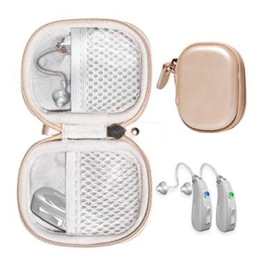 Imagem de CaseSack Capa Para Aparelhos Auditivos Compatível Com Earcentic Easycharge Recarregável, Também Otofonix Elite/Encore, Banglijian, Britzgo, My Tone, Liginn, Blaids, Lexie, Tweak (Dourado)