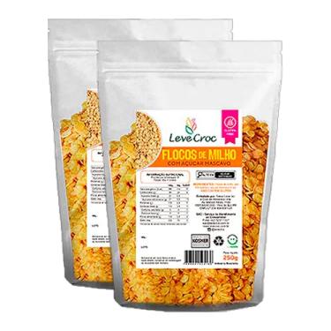 Imagem de Kit 2X: Flocos de Milho com Açúcar Mascavo Sem Glúten Leve Croc 250g
