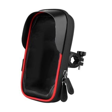 Imagem de simhoa Suporte para celular para bicicleta, bolsa para ciclismo, compatível com dispositivos de 4,5 a 6,4 polegadas, tela sensível ao toque, bolsa para, Vermelho E Preto