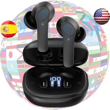 Imagem de KILOGOGRAPH Fones de ouvido tradutor de voz em tempo real, 138 idiomas, tradução bidirecional, 2 anos de serviço gratuito (preto)