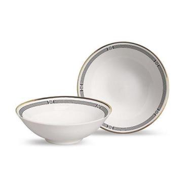 Imagem de Conjunto 6 bowls decorados Innocence Filete Ouro 300ml - Alleanza Cerâ