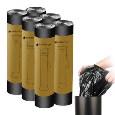 Imagem de HOUSHIYU-521 Sacos de lixo para caixa de café expresso em pé Saco de lixo grande comercial para cafeteria, bar, cozinha, escritório, preto, 6 rolos/150 peças