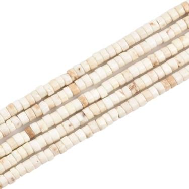 Imagem de 200 peças 3 x 2 mm Natural Branco Turquesa Heishi Disc Rondelle Espaçador Pedra Preciosa Semi Preciosa Contas Soltas para Fazer Joias 38 cm