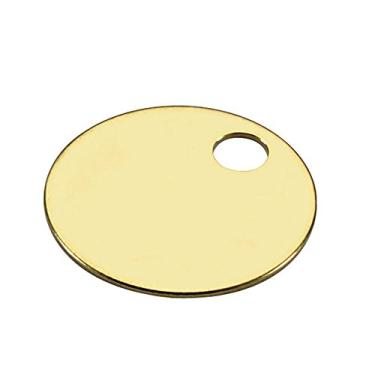 Imagem de Etiqueta redonda de latão sólido da Lucky Line – Um orifício e 3,8 cm de diâmetro, 10/PK (2601010)