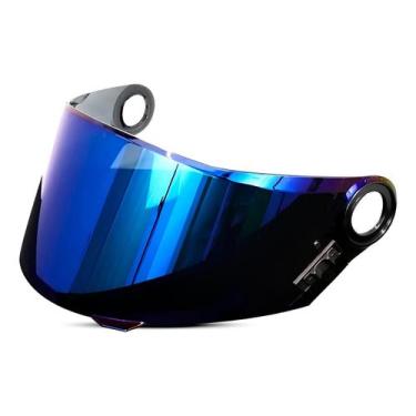 Imagem de Viseira Capacete Moto compatíveis com LS2 FF358 FW3 e GT Azul Espelhad
