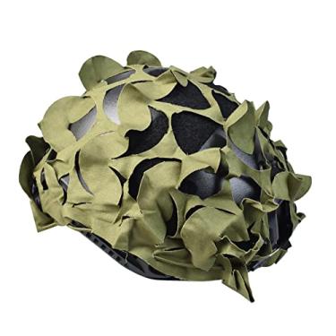 Imagem de Capa de capacete tático camuflado de malha respirável Airsoft Paintball equipamento tático rápido em tamanho M/G (verde líquido)
