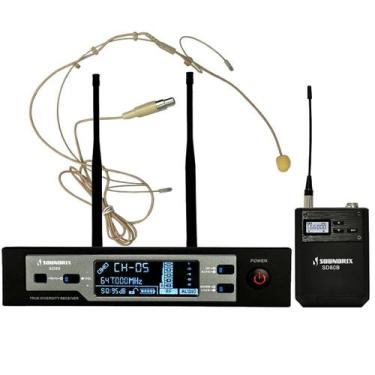 Imagem de Microfone Sem Fio Profissional Headset UHF SD-80B - Soundrix