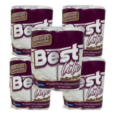 Imagem de Papel Higiênico Best Lite Folha Dupla 05 Pct C/4 Rolos Kit - Cia Canoi