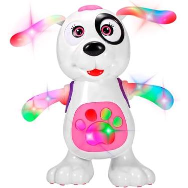 Imagem de Cachorro Dançante Brinquedo Musical Dança anda Luz Som - Rosa