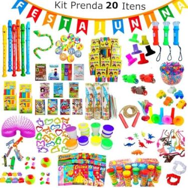 Imagem de Kit 20 Brinquedos Infantil p/ Prenda Festa Junina Dia das Crianças Lembrancinha Infantil