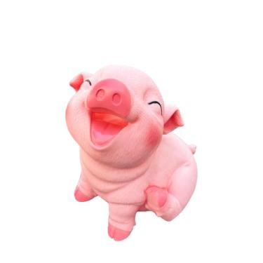 Imagem de Cofrinho fofo de porco, cofrinho inquebrável, capacidade para 1000 moedas, presente de aniversário para crianças (estrabismo)