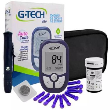 Imagem de Kit Medidor de Glicose Vita G-Tech 10 Tiras + 10 Lancetas e 1 Lancetad