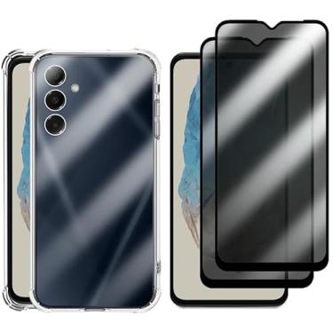 Imagem de Kit 2 Películas Para M35 + Capa Capinha Compatível Samsung Galaxy Privacidade Anti Espião Vidro 3d