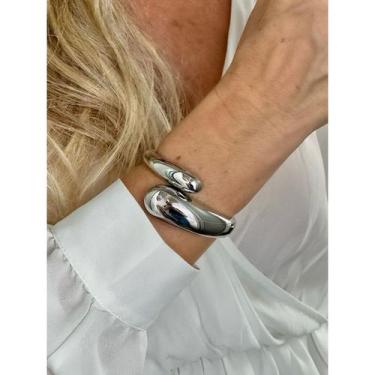 Imagem de Conjunto Gota Bracelete brincos e anel dourado ou prata - NoBrand, Bra