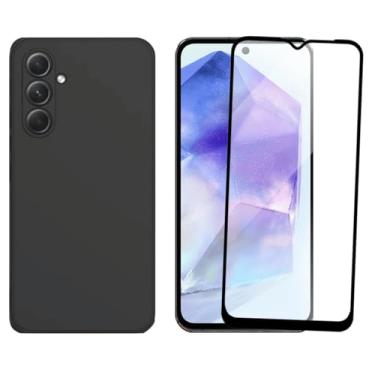 Imagem de Capinha Para Galaxy A55 Capa Preta Premium Proteção Câmera + Película de Vidro 3D Anti Impacto