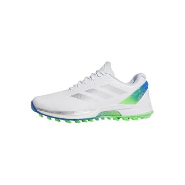 Imagem de adidas Tênis de golfe masculino Adizero Zg Spikeless Golf, Calçado branco/prata metálico/Lime Burst, 39