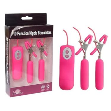 Imagem de Prendedor De Mamilos Com Vibração Vibrador de Mamilos com Prendedores Acessório BDSM Prendedor Erótico [ROSA] 6642