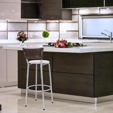 Imagem de Banqueta Bancos Cadeiras Alto Para Cozinha Gourmet Varanda Balcão Ilha