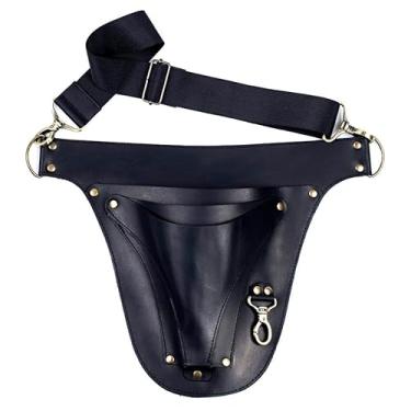 Imagem de SKLKT Bolsa de cinto de couro florista para ferramentas de agricultor de jardinagem bolsa coldre pequeno carpinteiro organizador eletricista (preto)