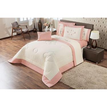 Imagem de Kit flora queen 5 pecas - palha/salmao - Enxovais Aquarela LTDA