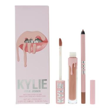 Imagem de Kylie Cosmetics Kit De Lábios Matte - 700 Bare Para Mulheres, 2 Batons Líquidos 0,10 Oz, Delineador 0,03 Oz