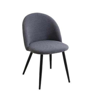 Imagem de Capa para cadeira de jacquard macio, 1/2/4/6 peças, elástica, encosto baixo, para sala de jantar, capa para assento de maquiagem, para casa, hotel, bar (1 peça, capa para cadeira/B7)