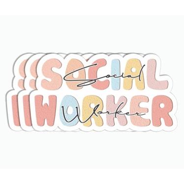 Imagem de Adesivo de assistente social - Serviço social - Melhor amigo - Saúde mental - Adesivo para garrafa de água - Laptop - Notebook - Tablet - Caneca
