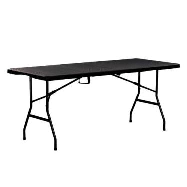 Imagem de Mesa Dobrável Rattan M180R - Grafite - Versatilidade e Resistência - O