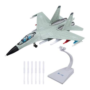 Imagem de EHJRE Modelo de caça 1/81, avião de brinquedo para crianças, avião de brinquedo para decoração, lareira, prateleira, Verde