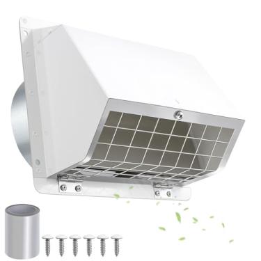 Imagem de Tampa de ventilação de exaustão de 15 cm ao ar livre, tampa de ventilação do secador de ventilação de parede tampa de ventilação externa para exaustor HVAC duto casa, tampa de ventilação extrator de