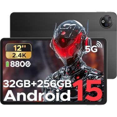 Imagem de DOOGEE V Pad 5G Android 15 Tablet, visualização IPS de 12 polegadas 2,4 K, 32 GB+256 GB/2 TB TF, Dimensity 7050 Octa-Core Gaming Tablets, 8800 mAh, desbloqueio facial, WiFi 6, tablets de altifalantes