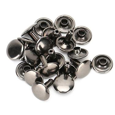 Imagem de 200 Conjuntos de Bordo de Dupla Tampa Prego 10x10mm, Bordas Lisas, para Sapatos, Couro, Bolsas, Reparo de Roupas para Acessórios Básicos (BLACK)