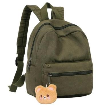 Imagem de Mini mochila Phaoullzon Girls de lona verde escuro