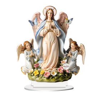 Imagem de Nishiyuenyi Enfeite de Painel Acrílico Plano 2D com Suporte, Decoração Criativa de Natal Faça Você Mesmo, Decoração de Mesa para Lareira, Style C, Tamanho real