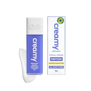Imagem de Creme de peptídeo cremoso 30 g | Fórmula brasileira avançada com 10 peptídeos e acetil-glucosamina para aumentar o colágeno | Hidratação profunda, firme, redução de rugas e tom de pele uniforme