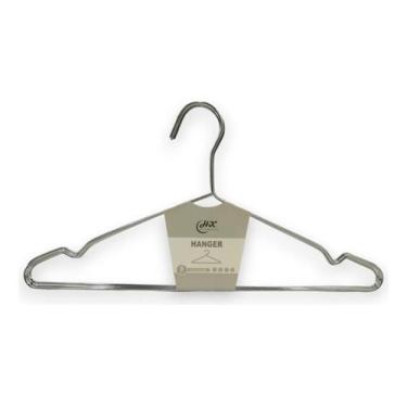 Imagem de Kit 20X Cabides Ganhco De Roupas Aço Cromado Com Cavas - Kadê