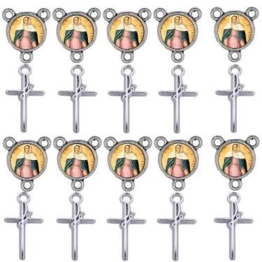 Imagem de Crucifixo + Entremeio NS Sra das Lagrimas 40 Peça para terço - Tudo Em